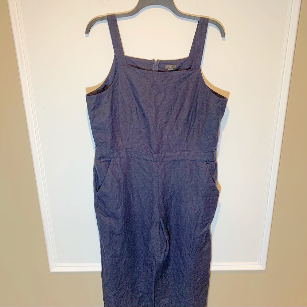 LOFT Navy Blue Wide Leg Jumpsuit - XL